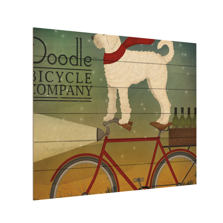 Wooden Slat Art 18 x 22 Inches Titled White Doodle on Bike Summer Ready to Hang Picture Image 3