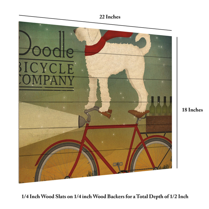 Wooden Slat Art 18 x 22 Inches Titled White Doodle on Bike Summer Ready to Hang Picture Image 6