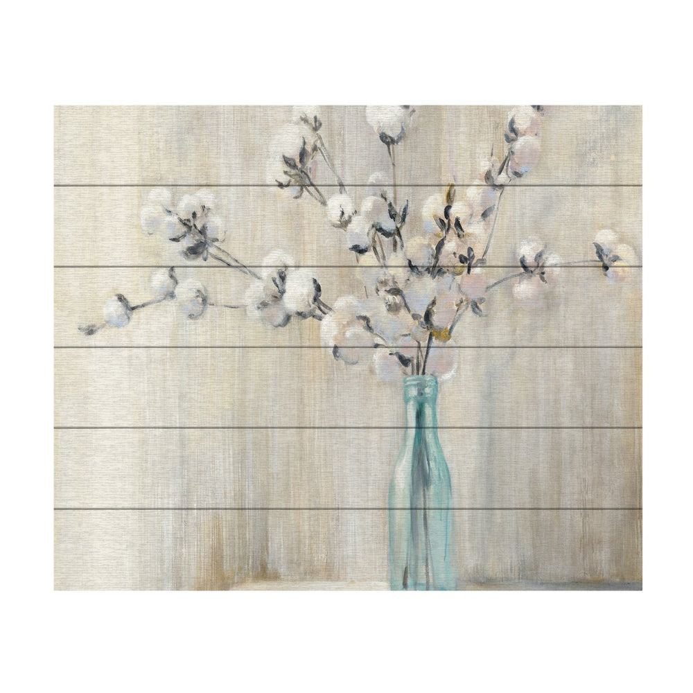 Wooden Slat Art 18 x 22 Inches Titled Cotton Bouquet Crop Ready to Hang  Picture Image 2