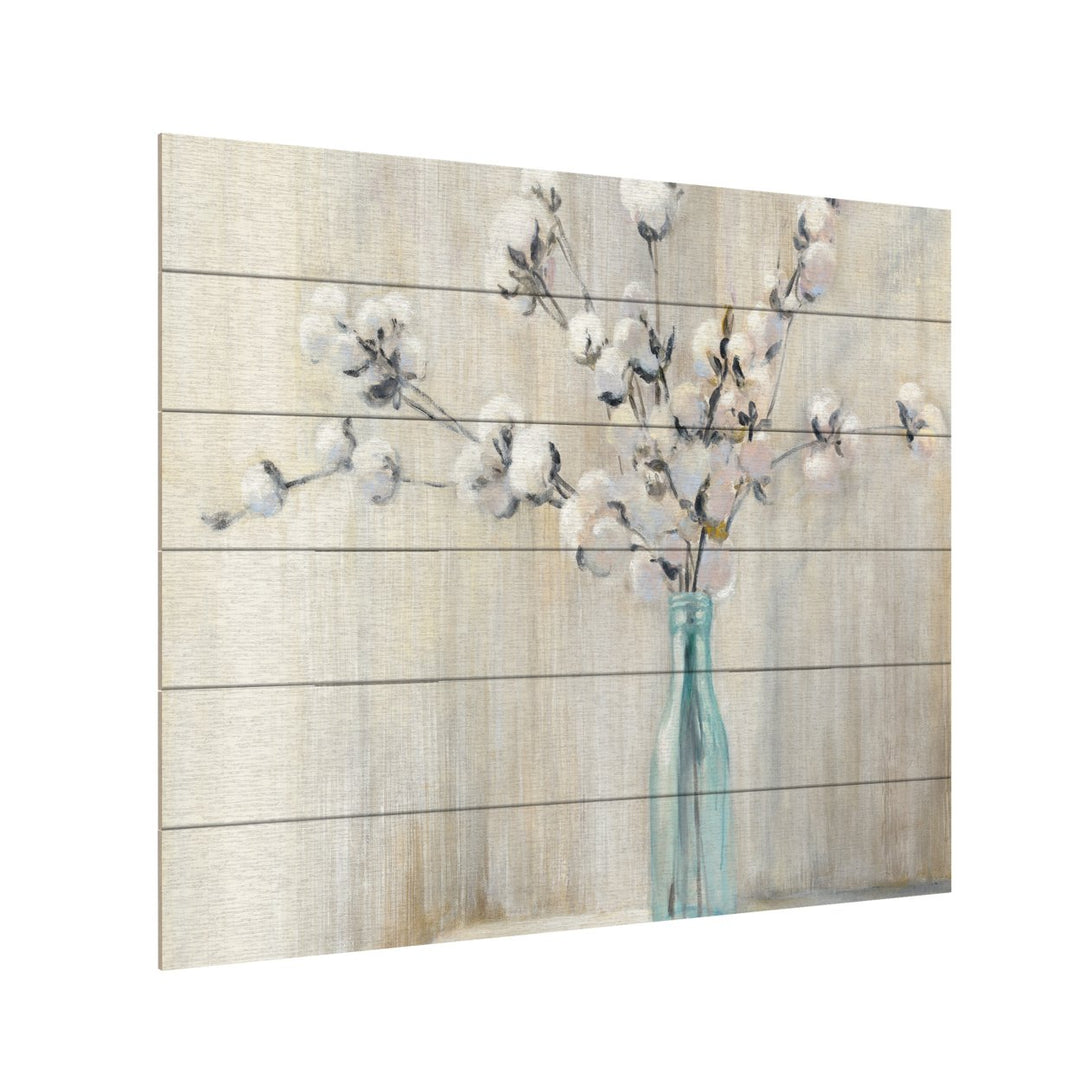 Wooden Slat Art 18 x 22 Inches Titled Cotton Bouquet Crop Ready to Hang  Picture Image 3