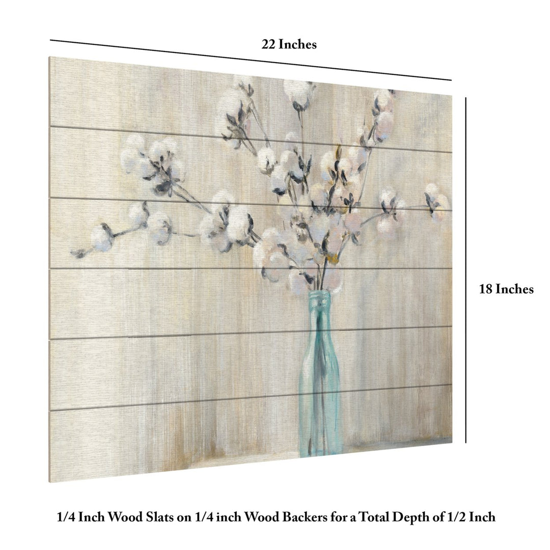 Wooden Slat Art 18 x 22 Inches Titled Cotton Bouquet Crop Ready to Hang  Picture Image 6