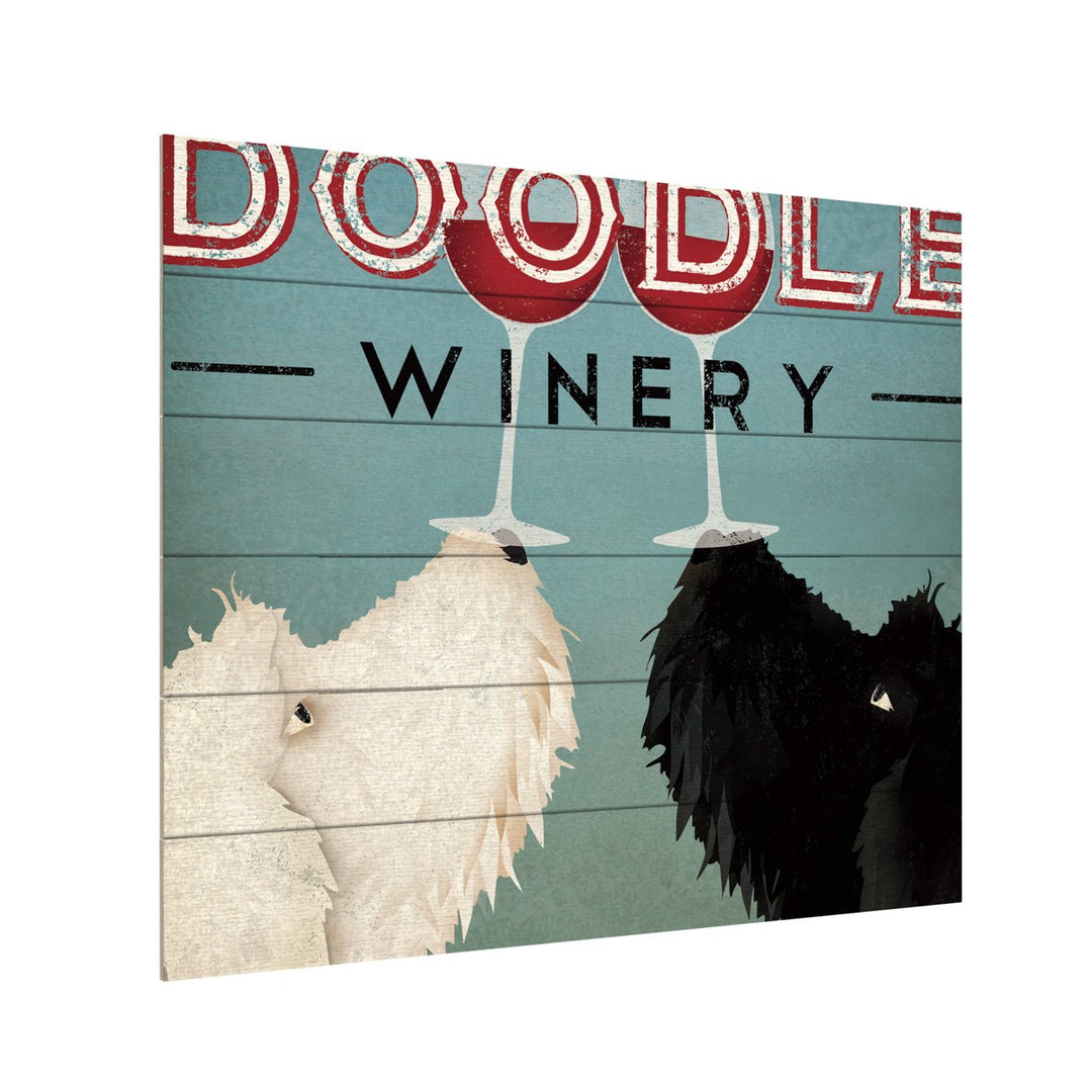 Wooden Slat Art 18 x 22 Inches Titled Doodle Wine Ready to Hang  Picture Image 3