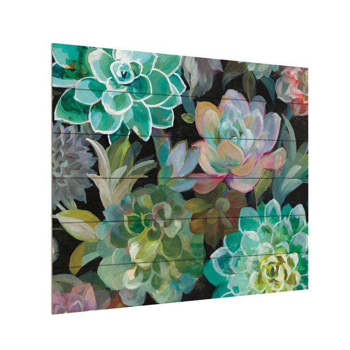Wooden Slat Art 18 x 22 Inches Titled Floral Succulents v2 Crop Ready to Hang  Picture Image 3