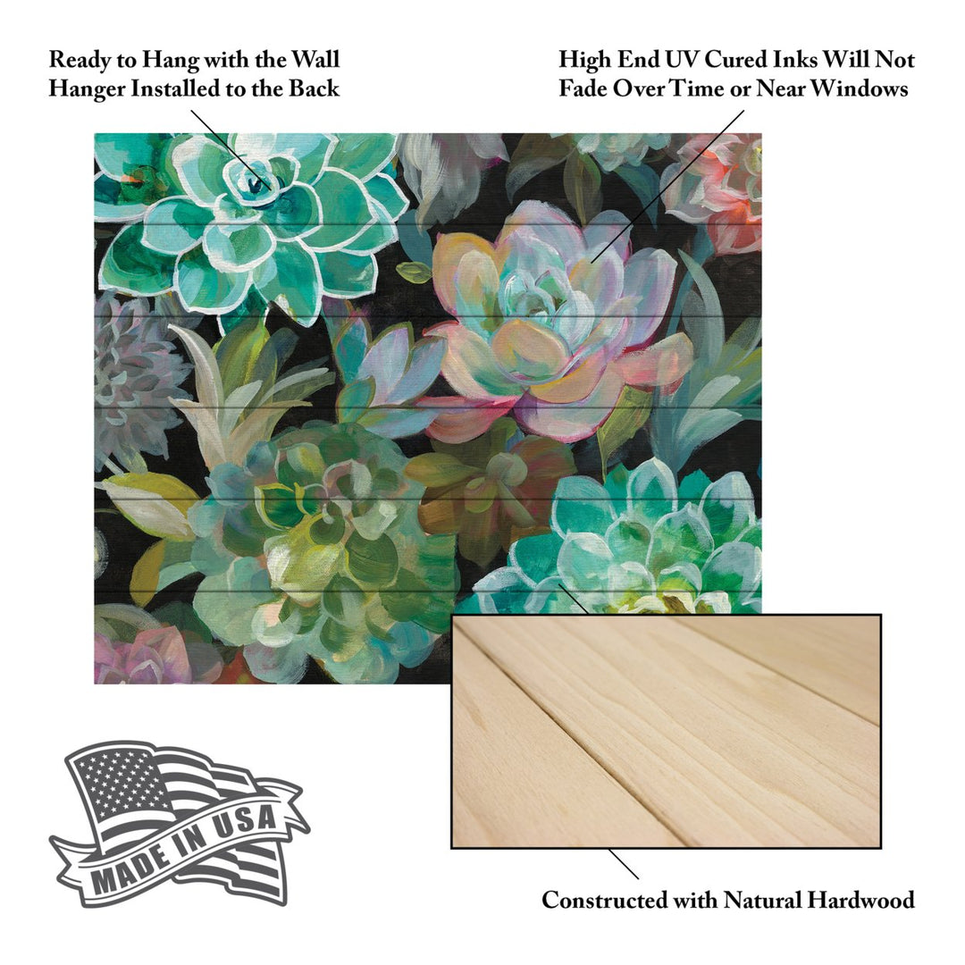 Wooden Slat Art 18 x 22 Inches Titled Floral Succulents v2 Crop Ready to Hang  Picture Image 5