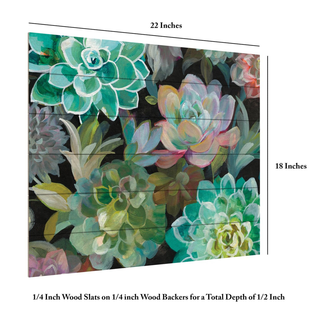 Wooden Slat Art 18 x 22 Inches Titled Floral Succulents v2 Crop Ready to Hang  Picture Image 6