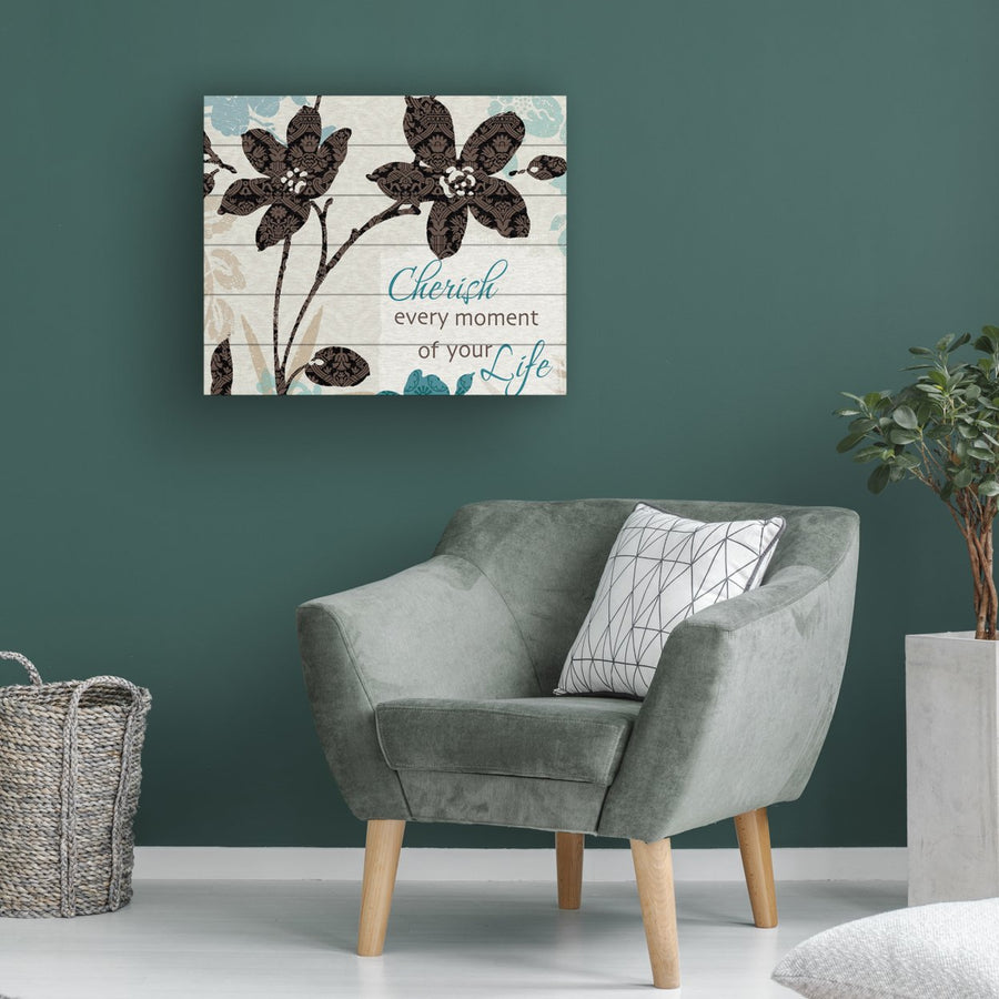 Wooden Slat Art 18 x 22 Inches Titled Botanical Touch Quote I Ready to Hang  Picture Image 1