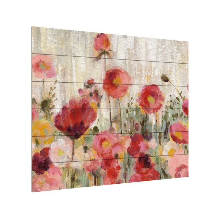 Wooden Slat Art 18 x 22 Inches Titled Sprinkled Flowers Crop Ready to Hang Picture Image 3