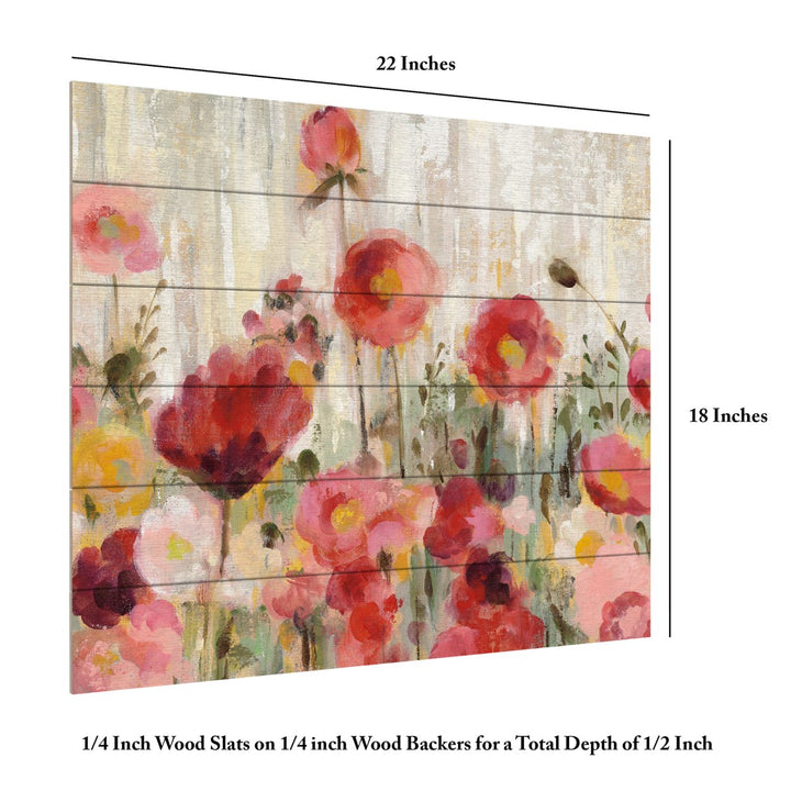 Wooden Slat Art 18 x 22 Inches Titled Sprinkled Flowers Crop Ready to Hang Picture Image 6