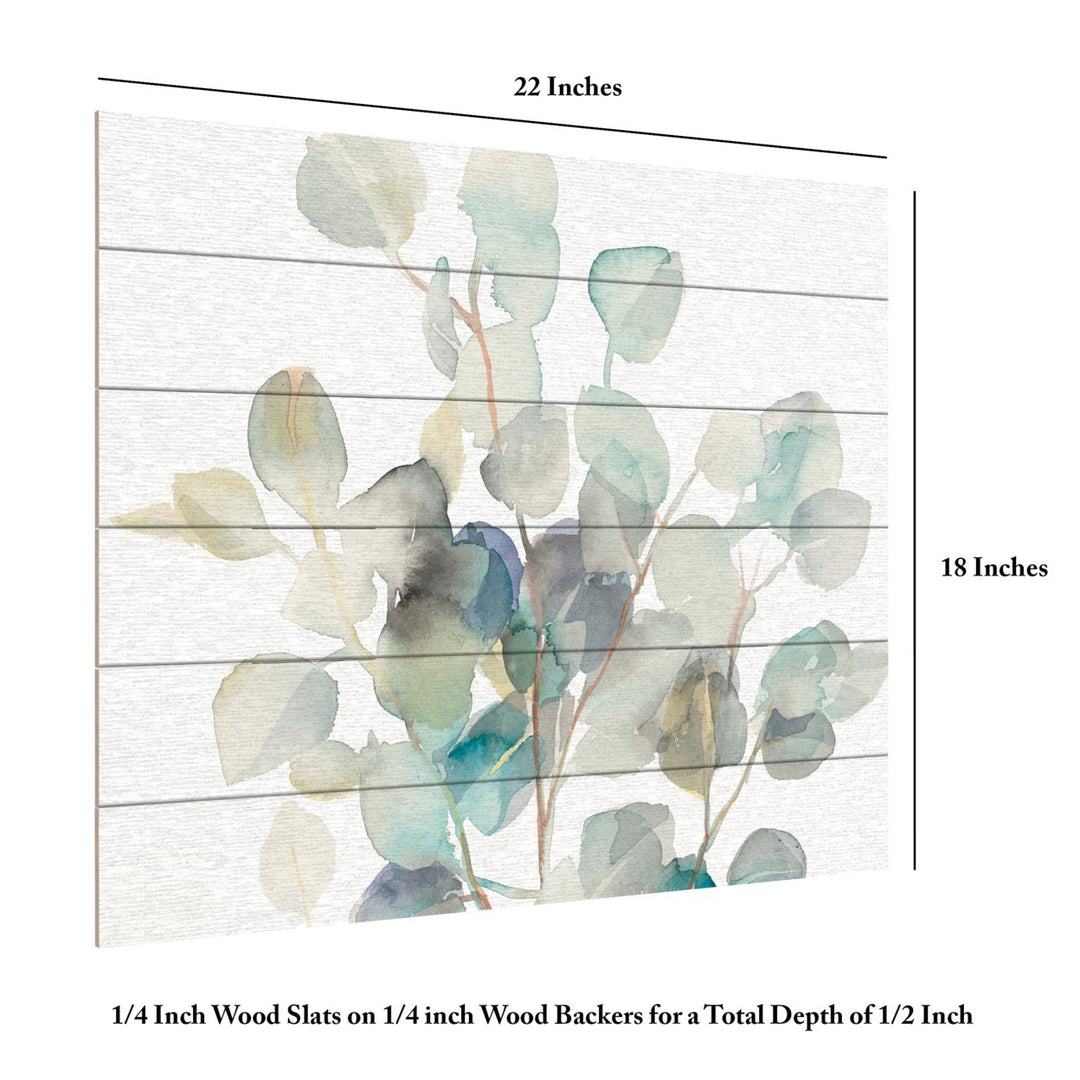 Wooden Slat Art 18 x 22 Inches Titled Eucalyptus III White Ready to Hang  Picture Image 6
