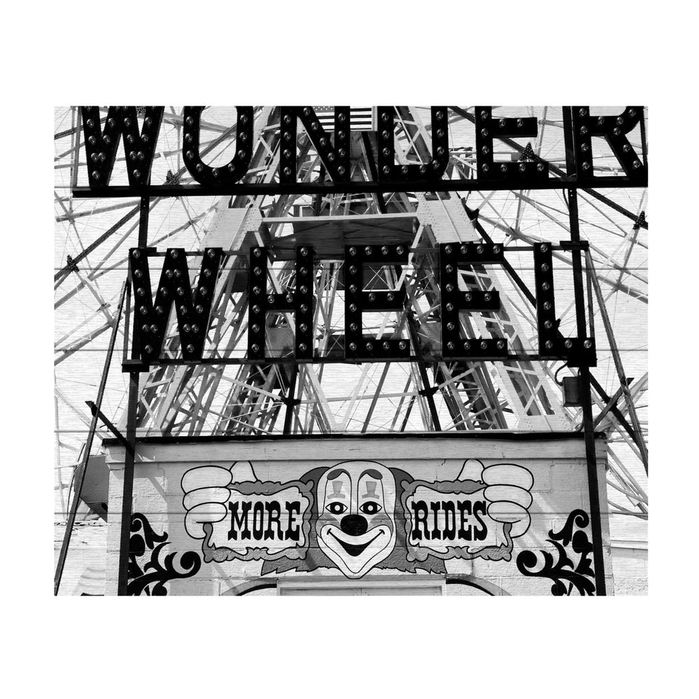 Wooden Slat Art 18 x 22 Inches Titled Coney Island Wonder Wheel This Way Ready to Hang  Picture Image 2
