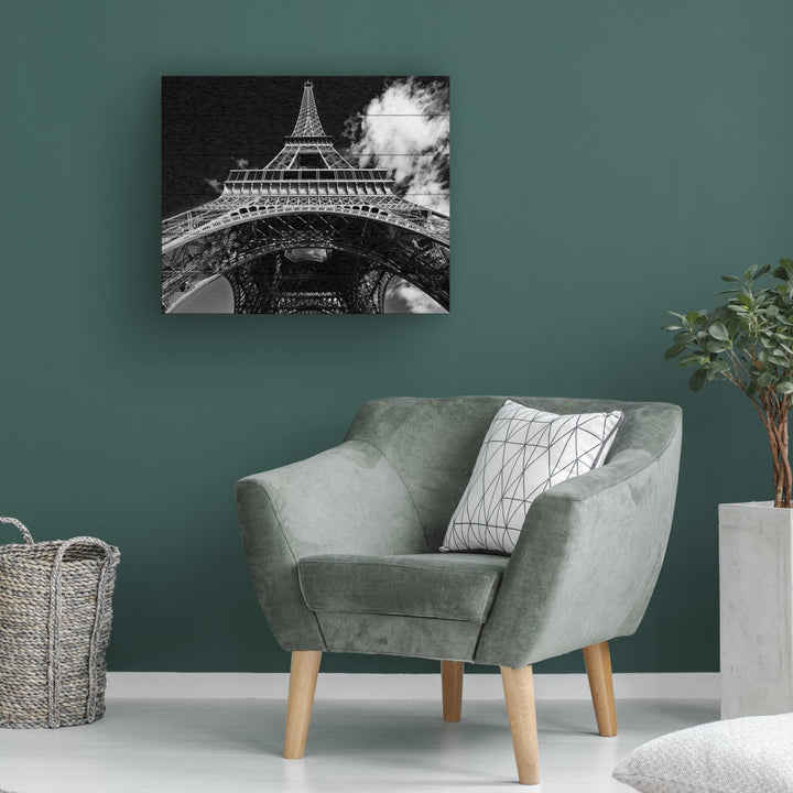 Wooden Slat Art 18 x 22 Inches Titled Paris Eiffel Tower 1 Ready to Hang Picture Image 1