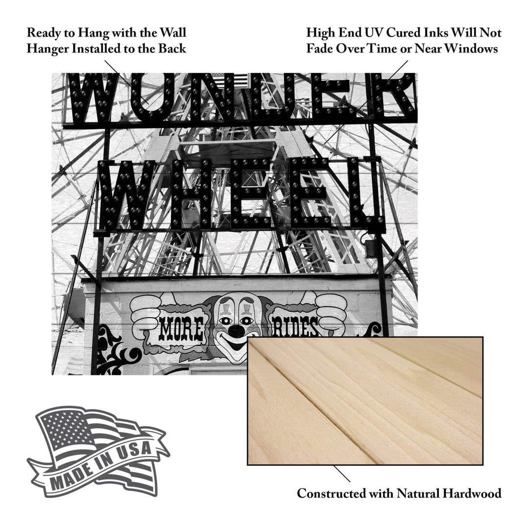 Wooden Slat Art 18 x 22 Inches Titled Coney Island Wonder Wheel This Way Ready to Hang Picture Image 5