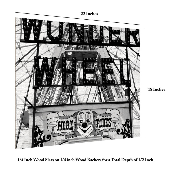 Wooden Slat Art 18 x 22 Inches Titled Coney Island Wonder Wheel This Way Ready to Hang Picture Image 6