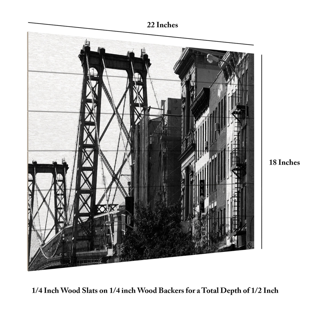 Wooden Slat Art 18 x 22 Inches Titled Williamsburg Bridge Ready to Hang Picture Image 6