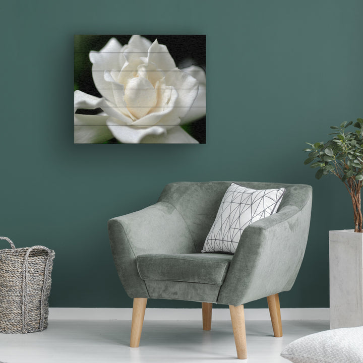 Wooden Slat Art 18 x 22 Inches Titled Lovely Gardenia Ready to Hang Picture Image 1