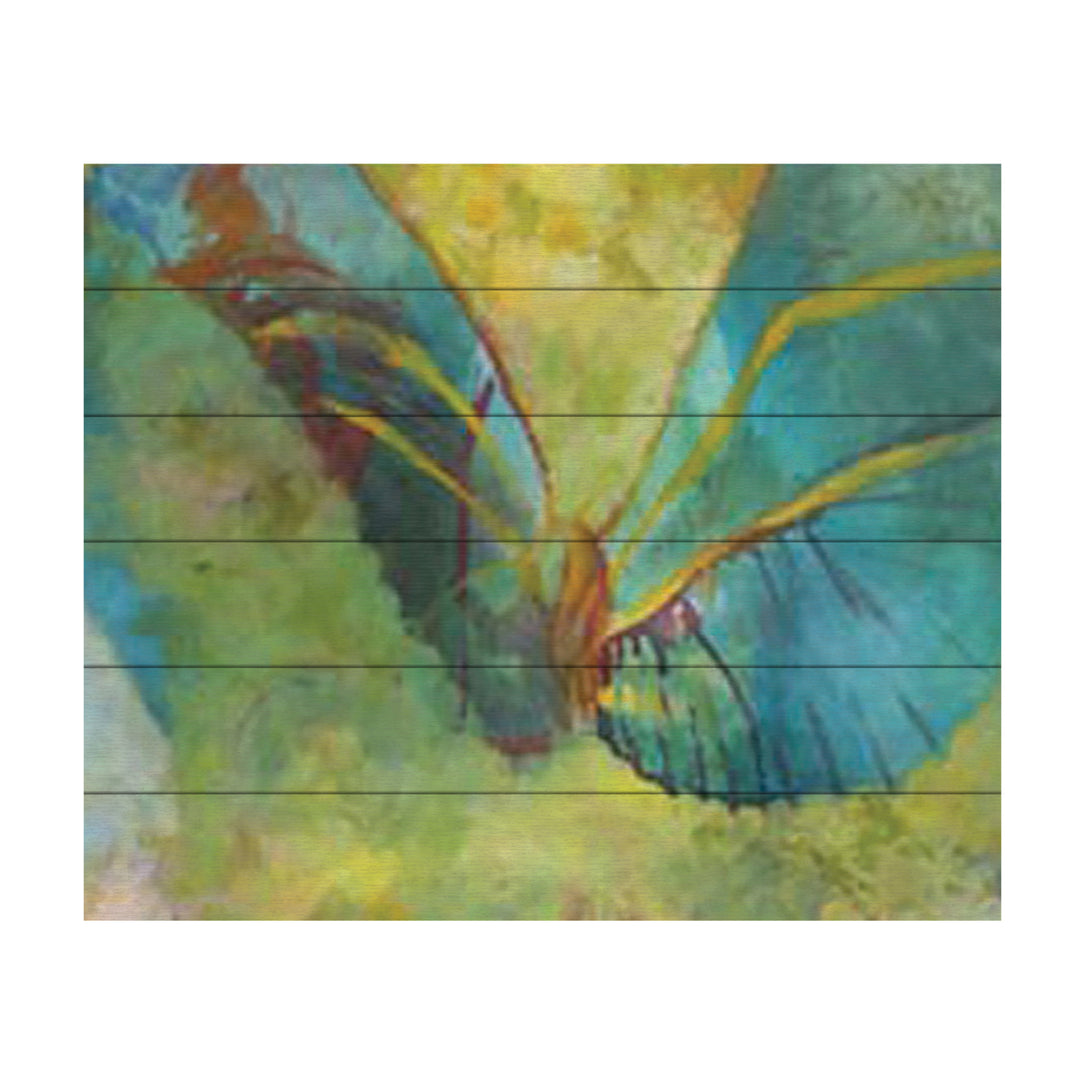 Wooden Slat Art 18 x 22 Inches Titled Butterflight Ready to Hang Picture Image 2