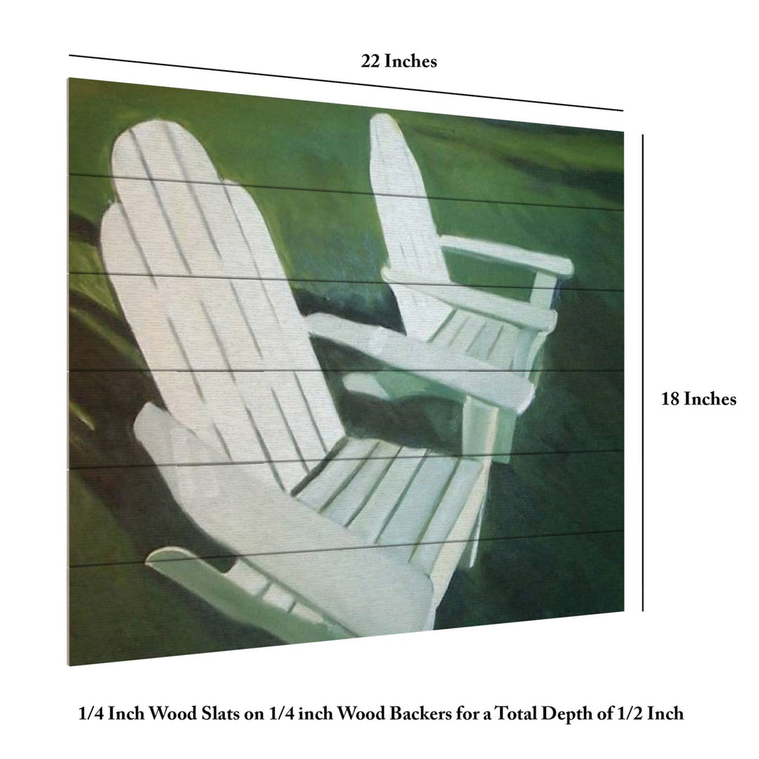 Wooden Slat Art 18 x 22 Inches Titled Lawn Chairs Ready to Hang Picture Image 6