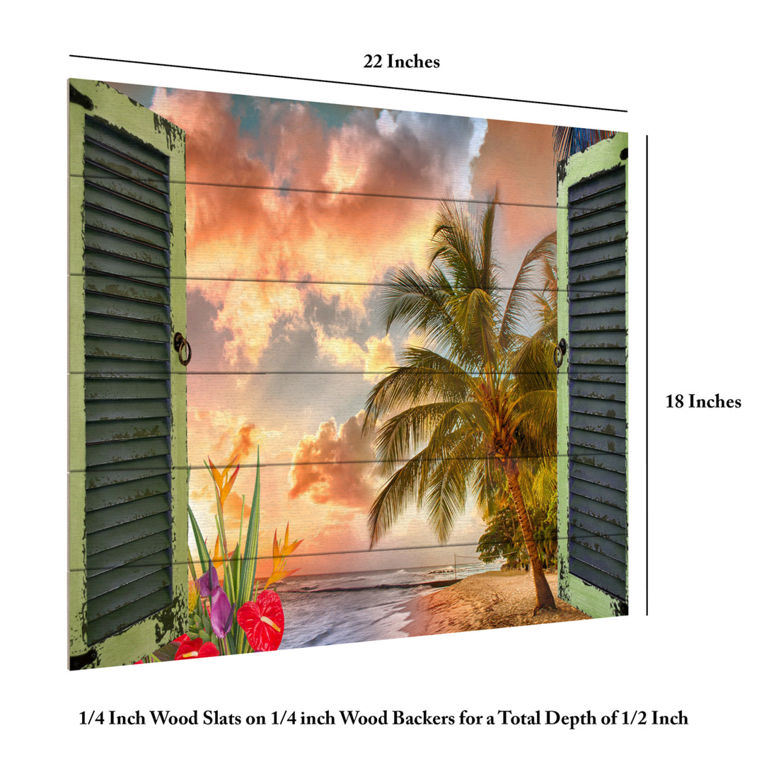 Wooden Slat Art 18 x 22 Inches Titled Window to Paradise IV Ready to Hang Picture Image 6