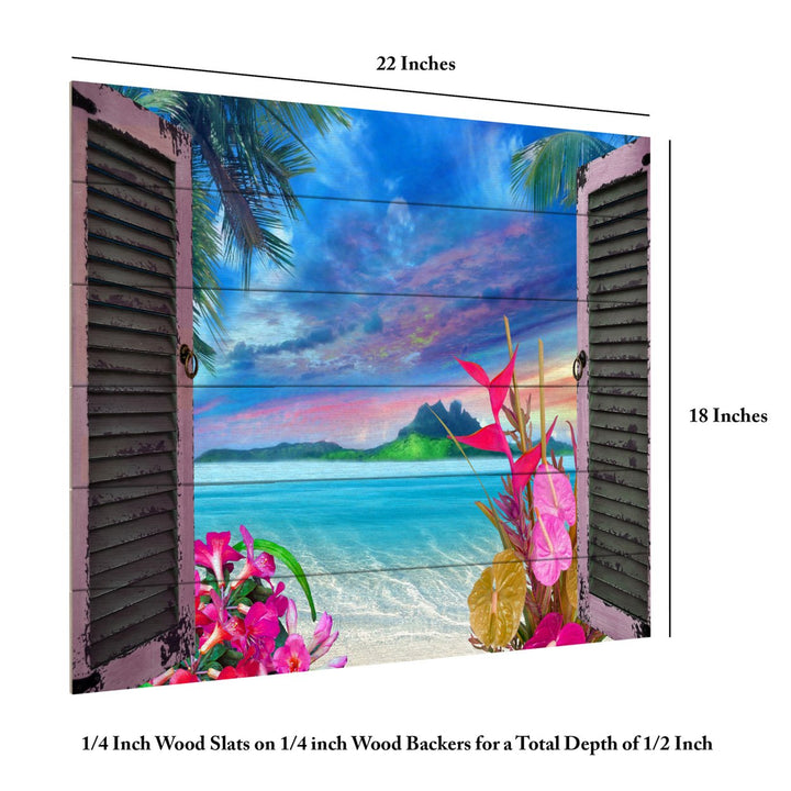 Wooden Slat Art 18 x 22 Inches Titled Window to Paradise VII Ready to Hang  Picture Image 6