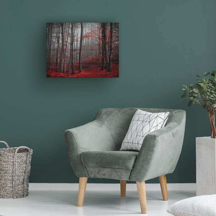 Wall Art 12 x 16 Inches Titled Bloody River Ready to Hang Printed on Wooden Planks Image 1