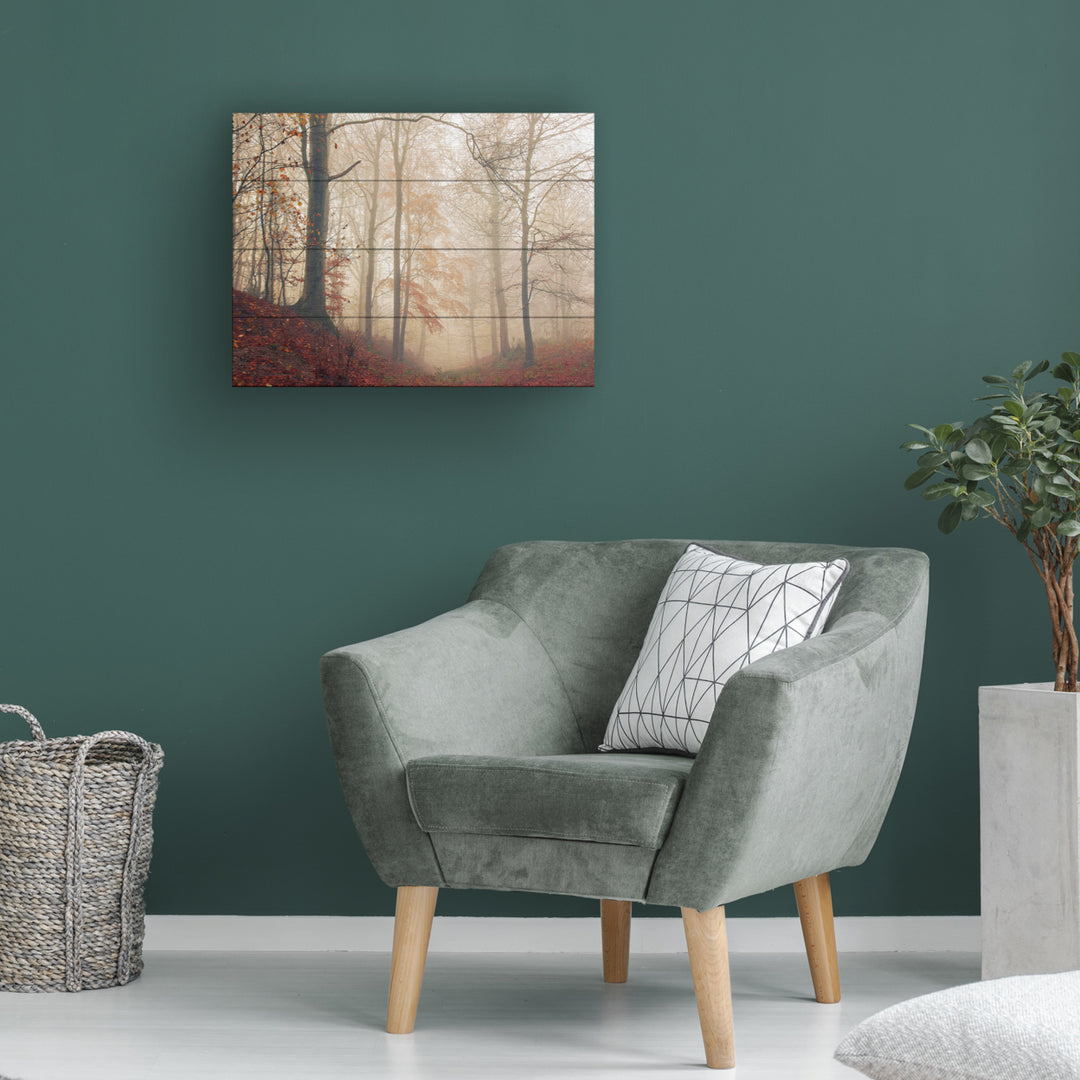 Wall Art 12 x 16 Inches Titled Waiting For The Deer Ready to Hang Printed on Wooden Planks Image 1
