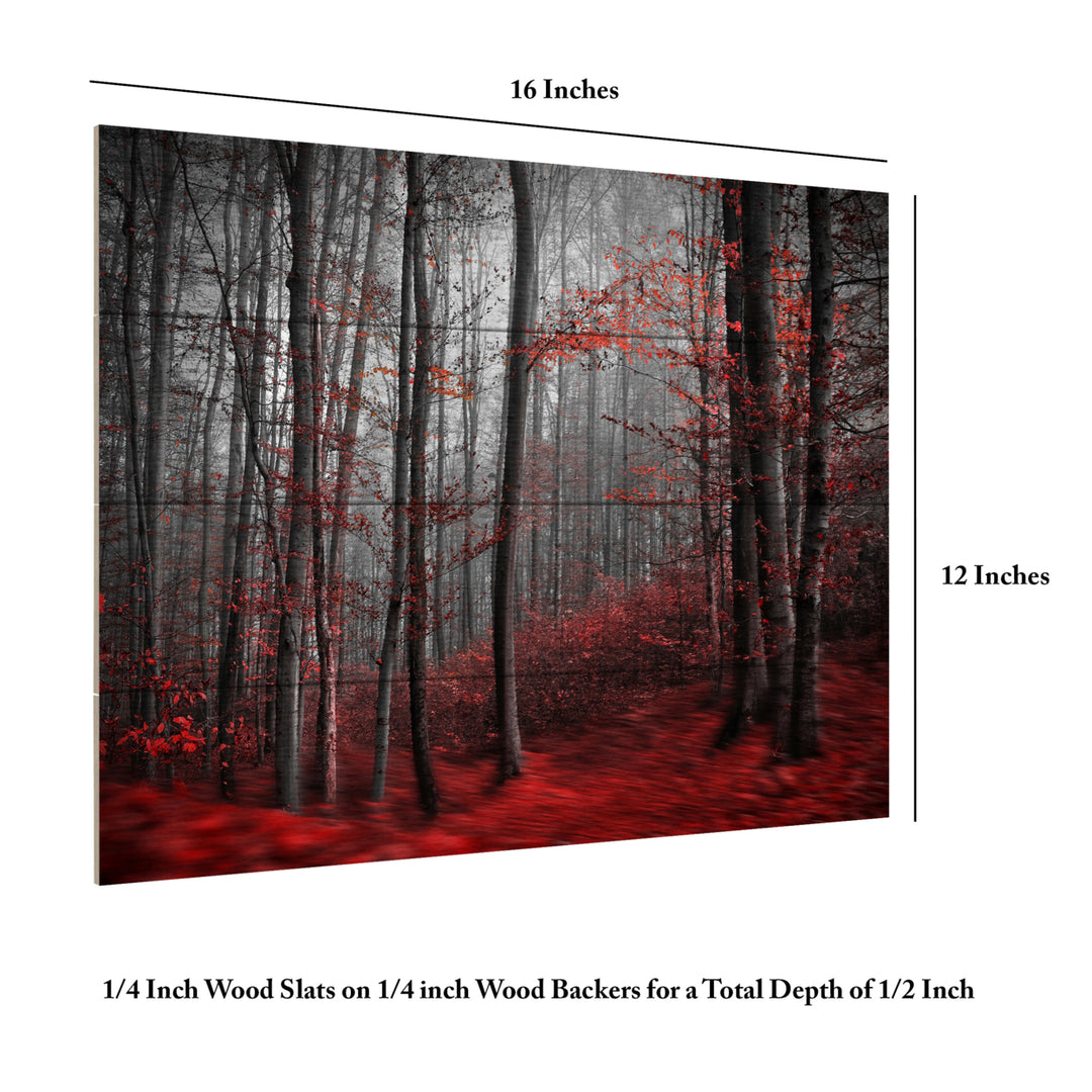 Wall Art 12 x 16 Inches Titled Bloody River Ready to Hang Printed on Wooden Planks Image 6