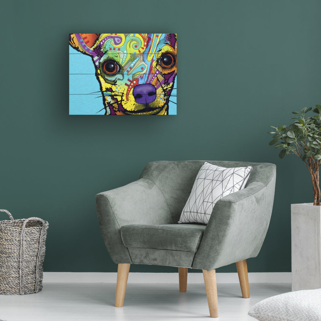 Wall Art 12 x 16 Inches Titled Chihuahua Ready to Hang Printed on Wooden Planks Image 1