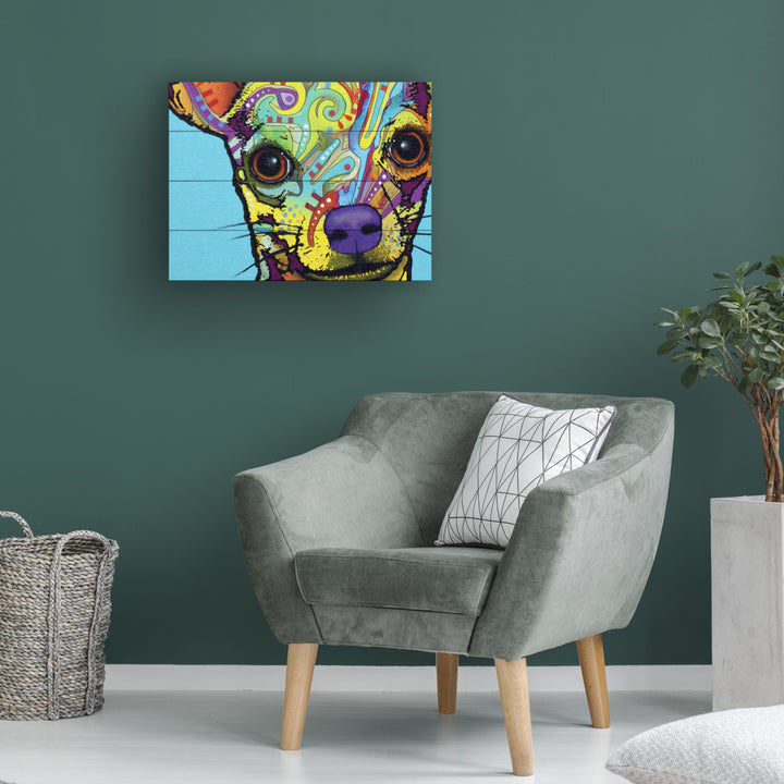 Wall Art 12 x 16 Inches Titled Chihuahua Ready to Hang Printed on Wooden Planks Image 1