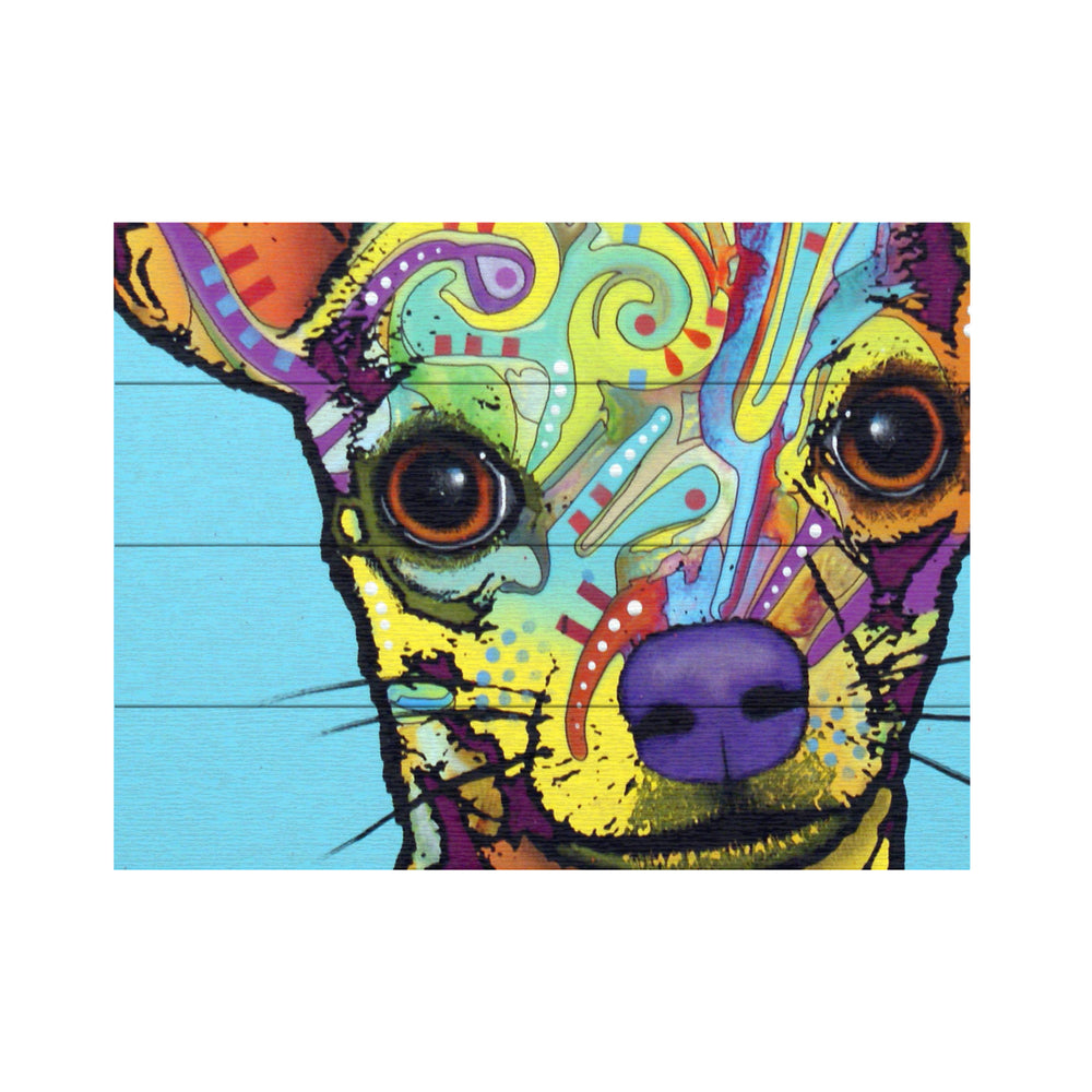 Wall Art 12 x 16 Inches Titled Chihuahua Ready to Hang Printed on Wooden Planks Image 2