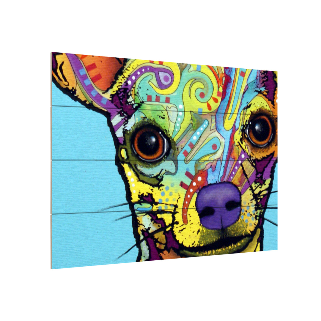 Wall Art 12 x 16 Inches Titled Chihuahua Ready to Hang Printed on Wooden Planks Image 3