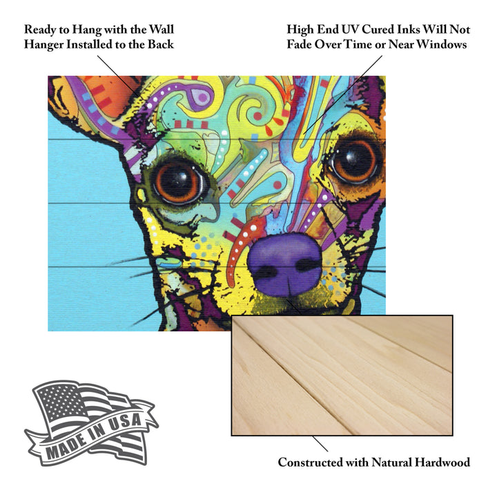 Wall Art 12 x 16 Inches Titled Chihuahua Ready to Hang Printed on Wooden Planks Image 5