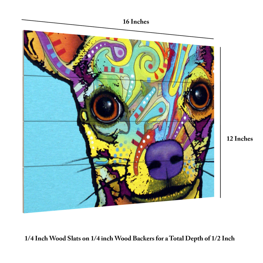 Wall Art 12 x 16 Inches Titled Chihuahua Ready to Hang Printed on Wooden Planks Image 6