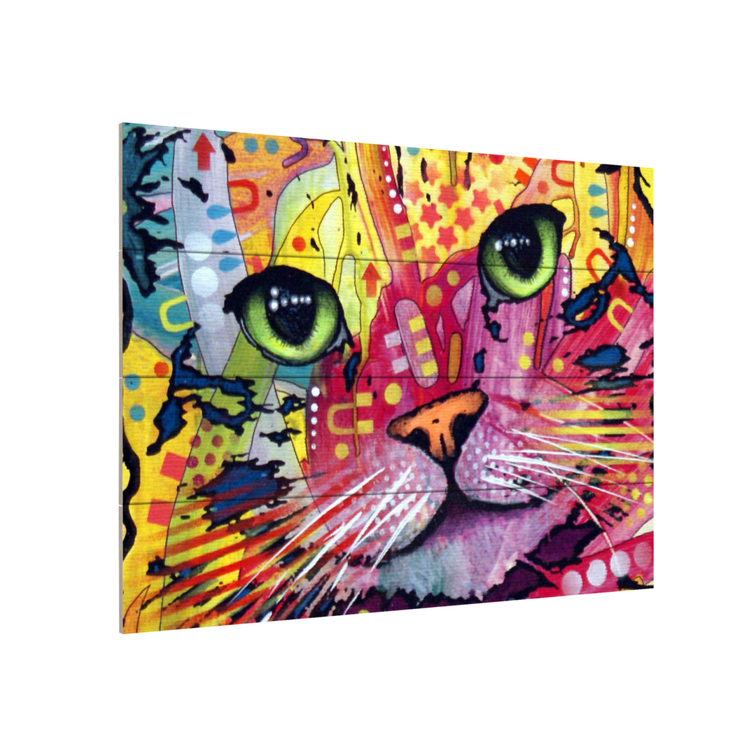 Wall Art 12 x 16 Inches Titled Tilt Cat Ready to Hang Printed on Wooden Planks Image 3