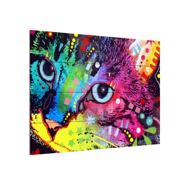 Wall Art 12 x 16 Inches Titled Thinking Cat Crowned Ready to Hang Printed on Wooden Planks Image 3