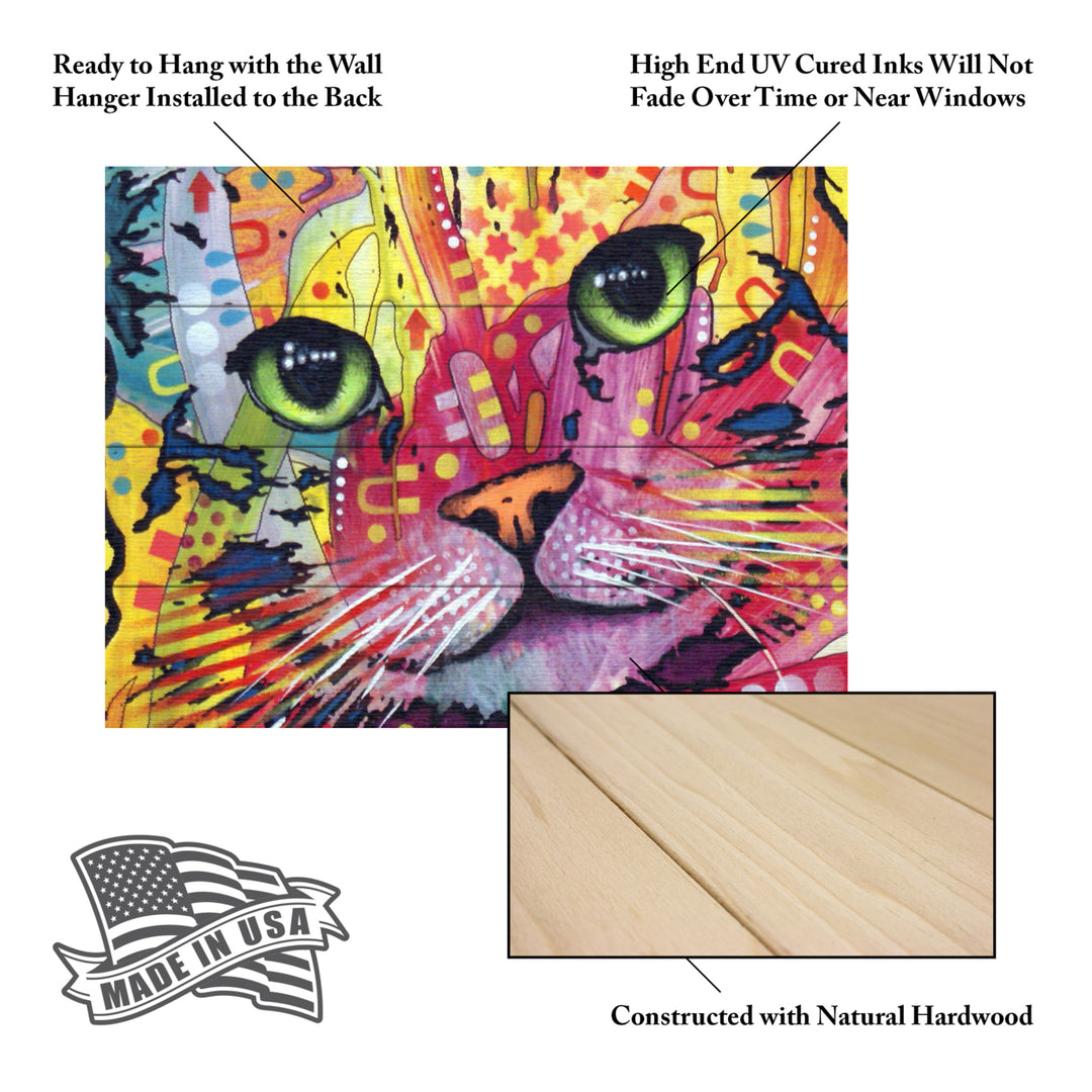 Wall Art 12 x 16 Inches Titled Tilt Cat Ready to Hang Printed on Wooden Planks Image 5