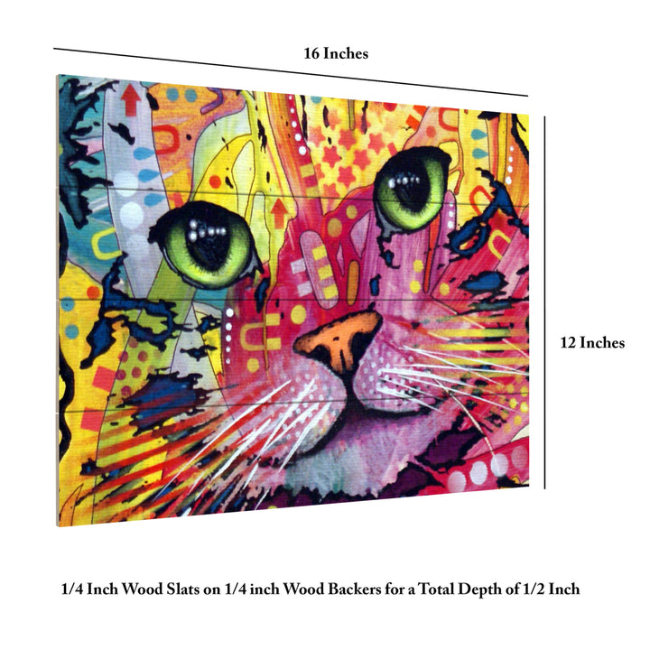 Wall Art 12 x 16 Inches Titled Tilt Cat Ready to Hang Printed on Wooden Planks Image 6