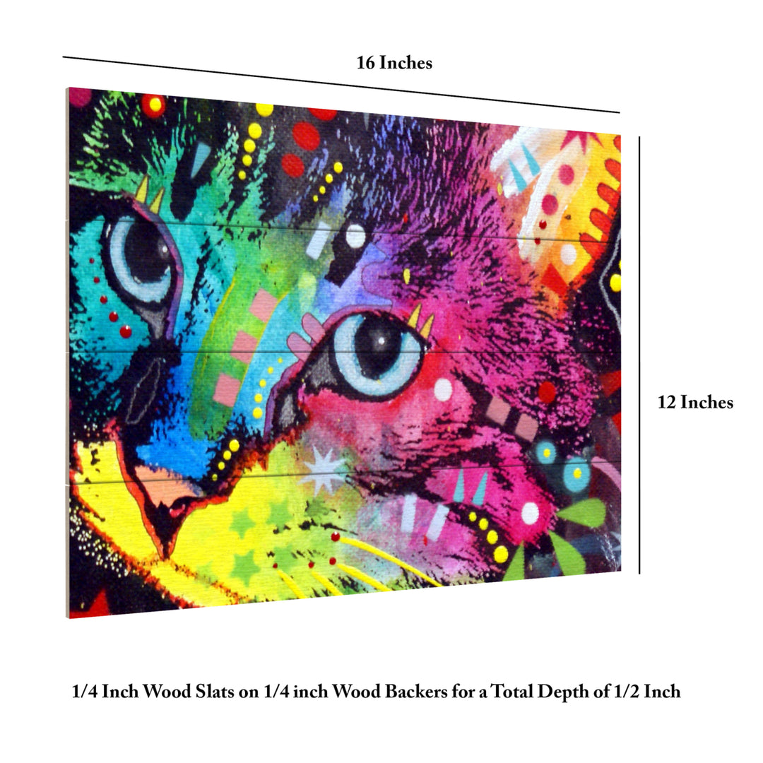 Wall Art 12 x 16 Inches Titled Thinking Cat Crowned Ready to Hang Printed on Wooden Planks Image 6