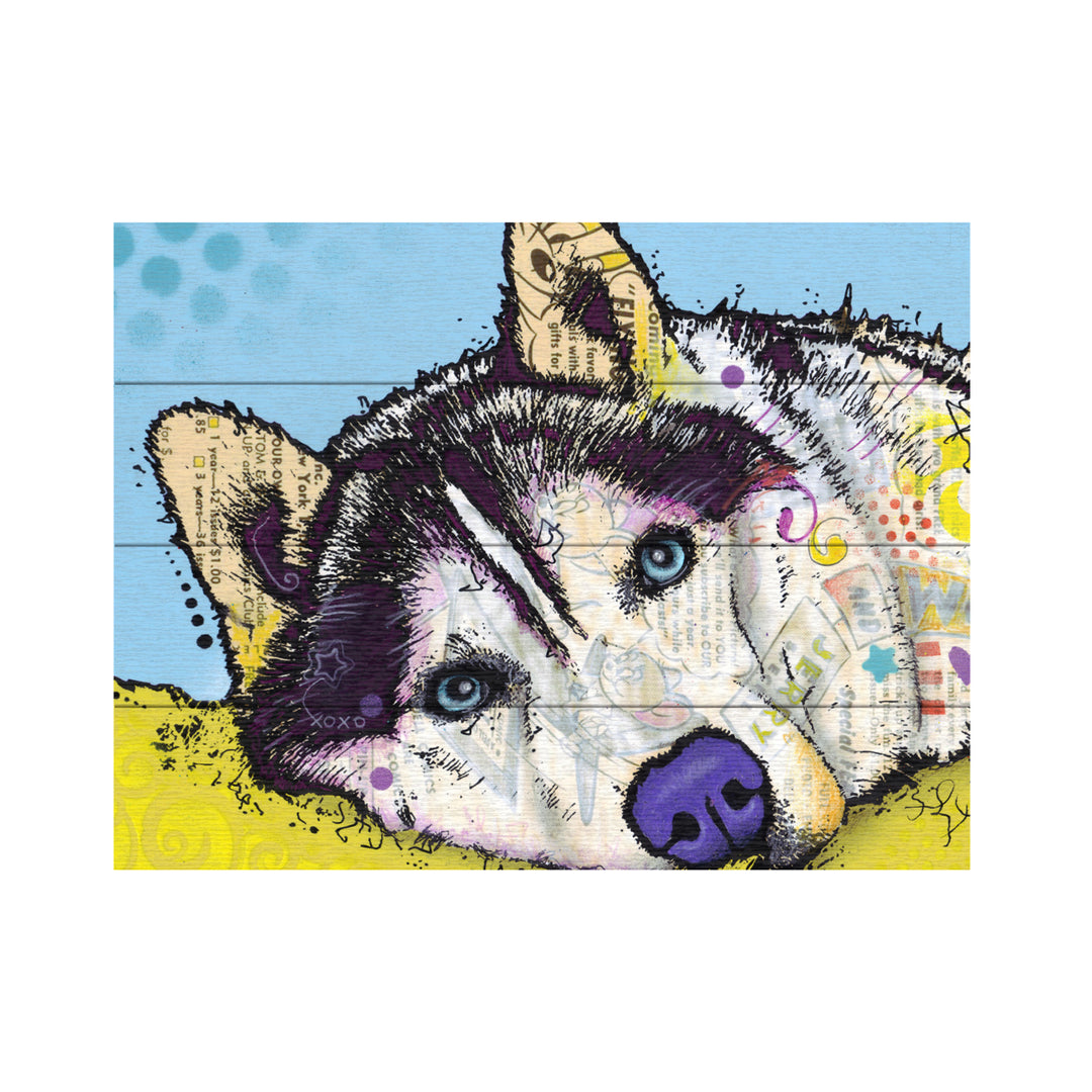 Wall Art 12 x 16 Inches Titled Siberian Husky II Ready to Hang Printed on Wooden Planks Image 2