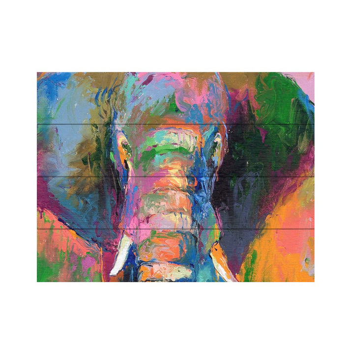 Wall Art 12 x 16 Inches Titled Elephant 2 Ready to Hang Printed on Wooden Planks Image 2