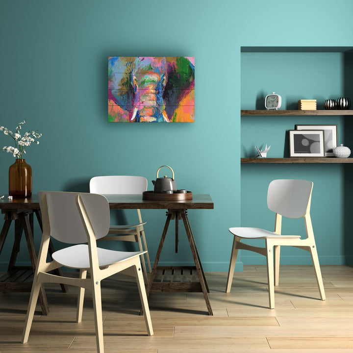 Wall Art 12 x 16 Inches Titled Elephant 2 Ready to Hang Printed on Wooden Planks Image 4