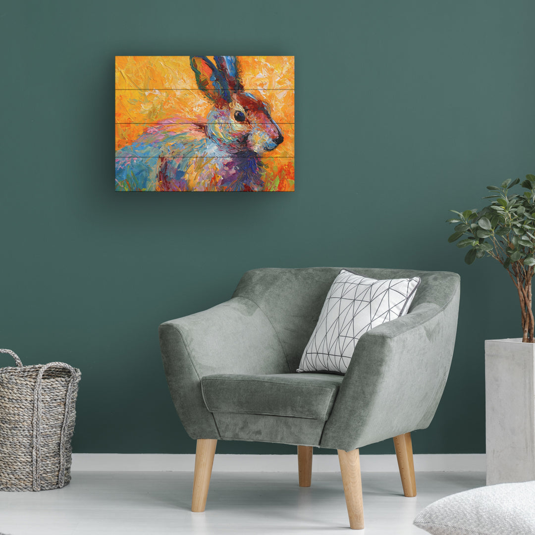 Wall Art 12 x 16 Inches Titled Bunny IV Ready to Hang Printed on Wooden Planks Image 1