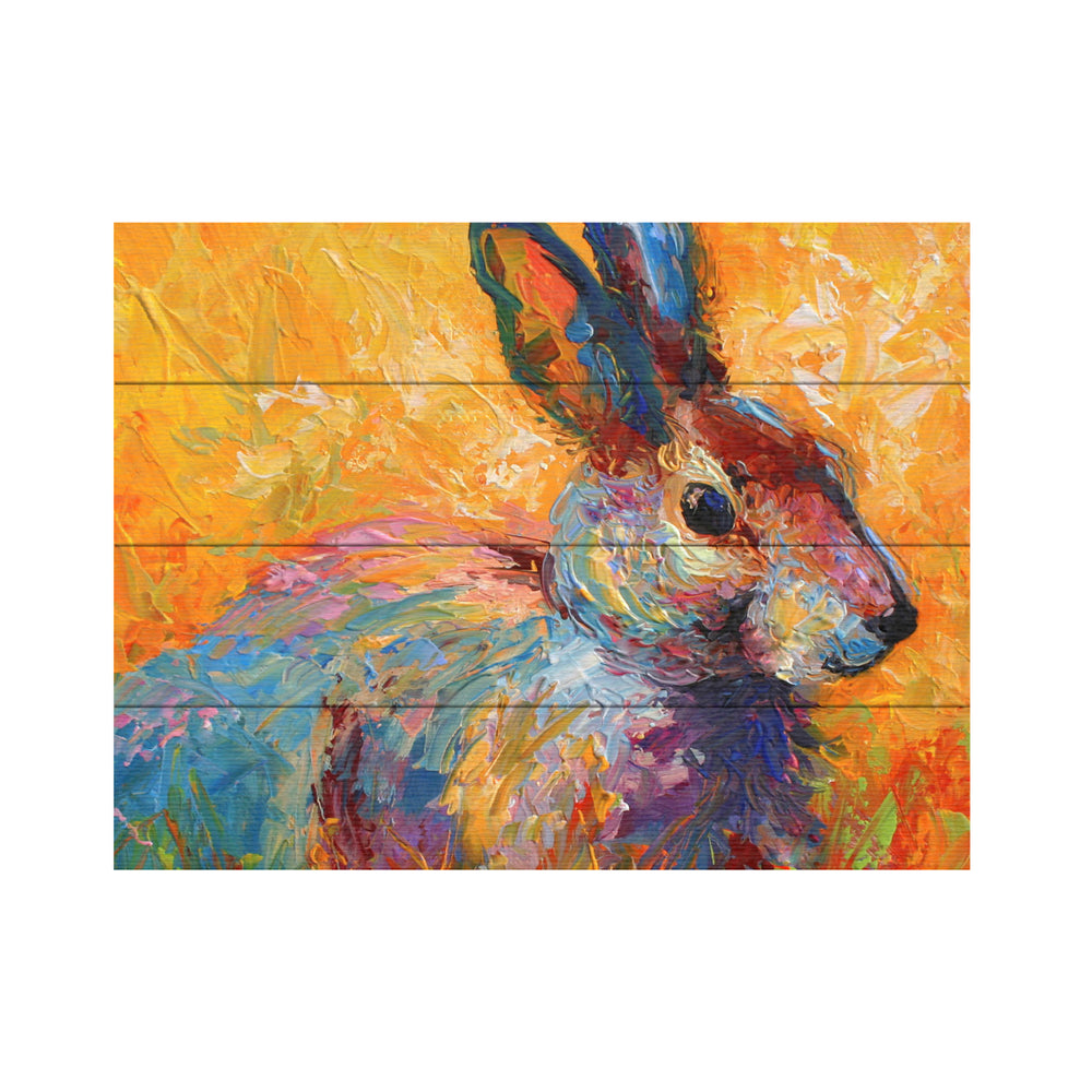 Wall Art 12 x 16 Inches Titled Bunny IV Ready to Hang Printed on Wooden Planks Image 2