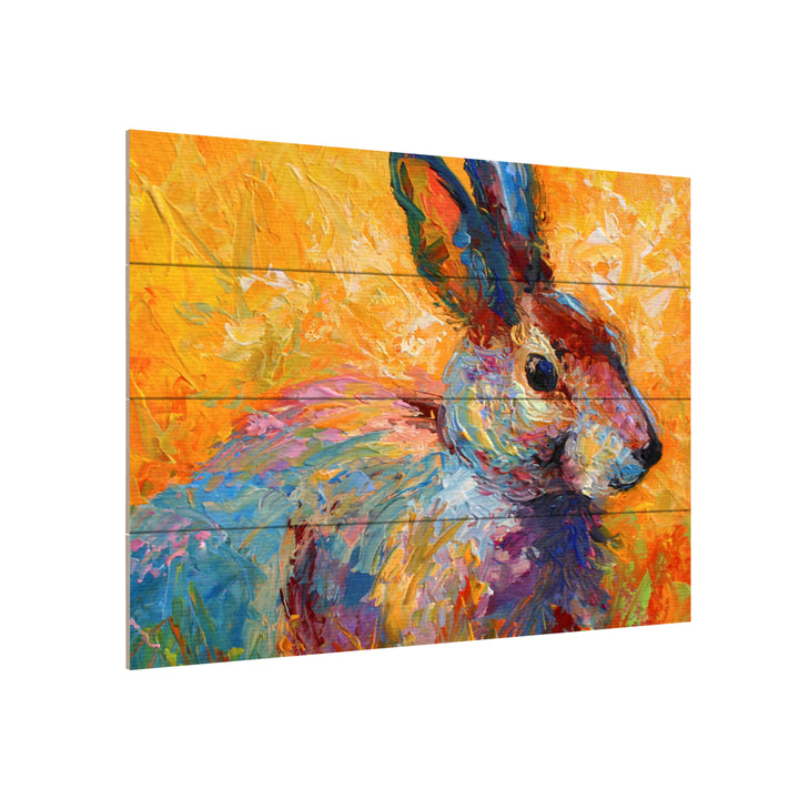 Wall Art 12 x 16 Inches Titled Bunny IV Ready to Hang Printed on Wooden Planks Image 3