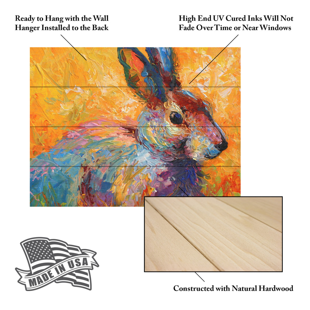 Wall Art 12 x 16 Inches Titled Bunny IV Ready to Hang Printed on Wooden Planks Image 5