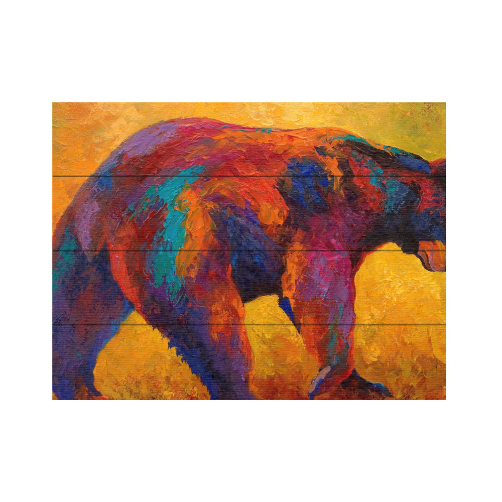 Wall Art 12 x 16 Inches Titled Daily Rounds Black Bear Ready to Hang Printed on Wooden Planks Image 2