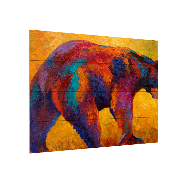 Wall Art 12 x 16 Inches Titled Daily Rounds Black Bear Ready to Hang Printed on Wooden Planks Image 3