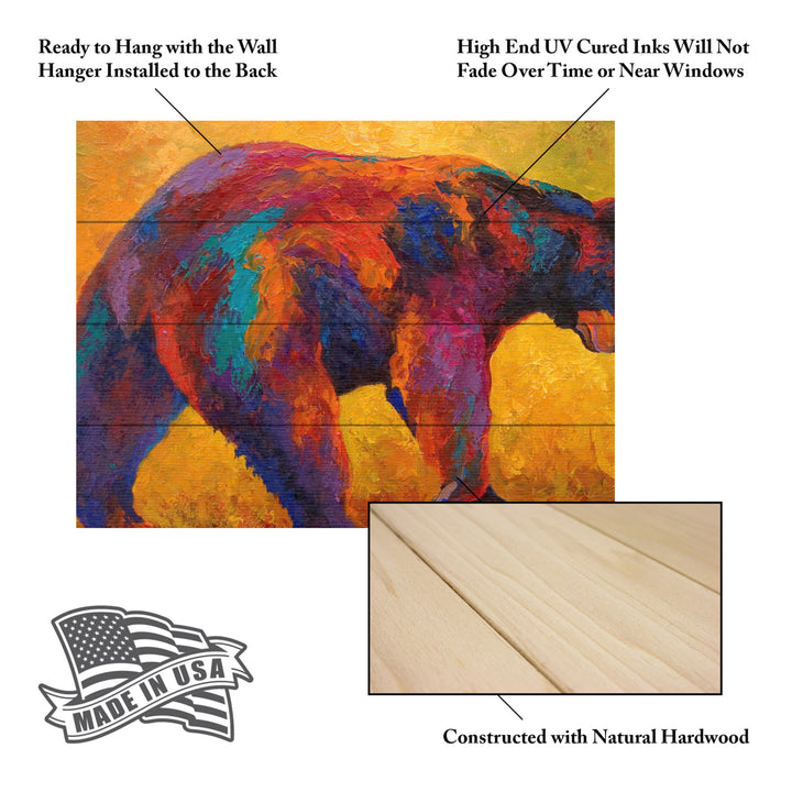 Wall Art 12 x 16 Inches Titled Daily Rounds Black Bear Ready to Hang Printed on Wooden Planks Image 5