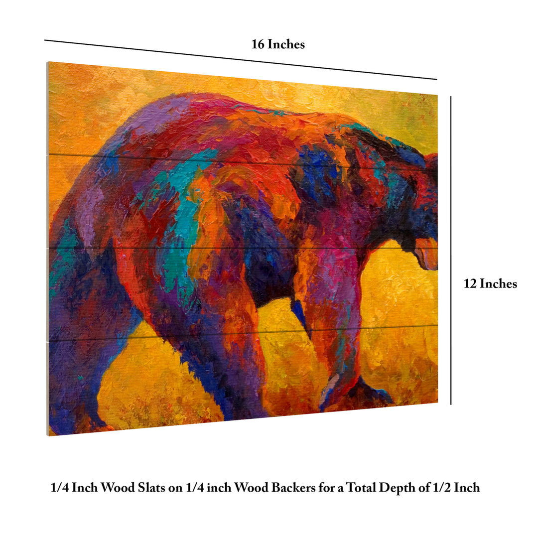 Wall Art 12 x 16 Inches Titled Daily Rounds Black Bear Ready to Hang Printed on Wooden Planks Image 6