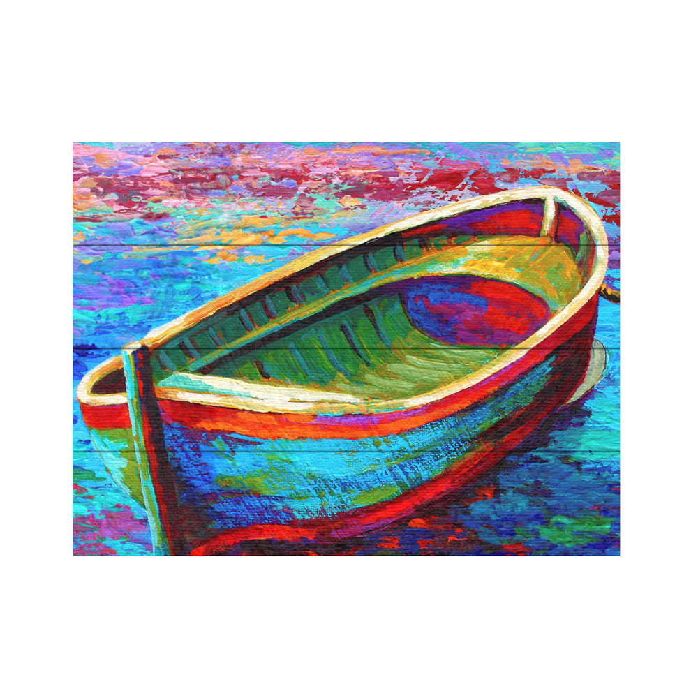 Wall Art 12 x 16 Inches Titled Boat 9 Ready to Hang Printed on Wooden Planks Image 2