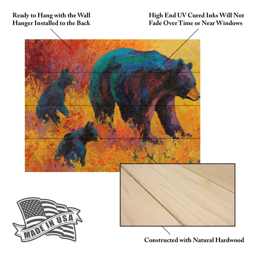 Wall Art 12 x 16 Inches Titled Double Trouble Black Bear Ready to Hang Printed on Wooden Planks Image 5